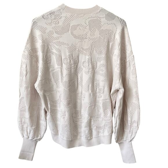 Ted Baker Azlylea Magnolia Jacquard Sweater Women’s Sz 3 US 6 (M) Blouson Sleeve - Picture 6 of 11